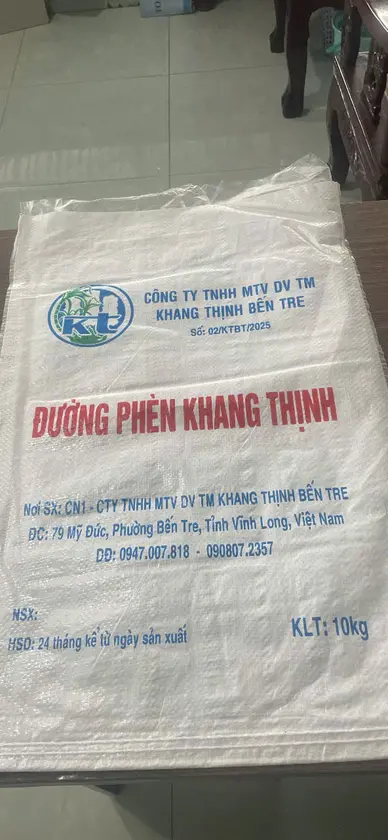 Bao bì thực tế của Đường Phèn Khang Thịnh khối lượng 10 kg
